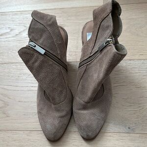 Dolce Vita Taupe Perforated Ankle Booties